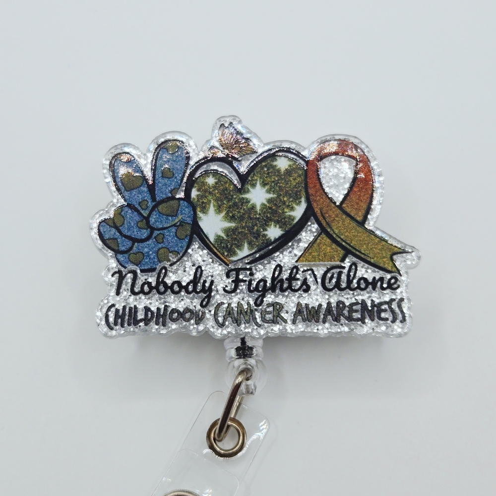 Childhood Cancer Awareness Badge Reel For Nursing Oncology Pediatric